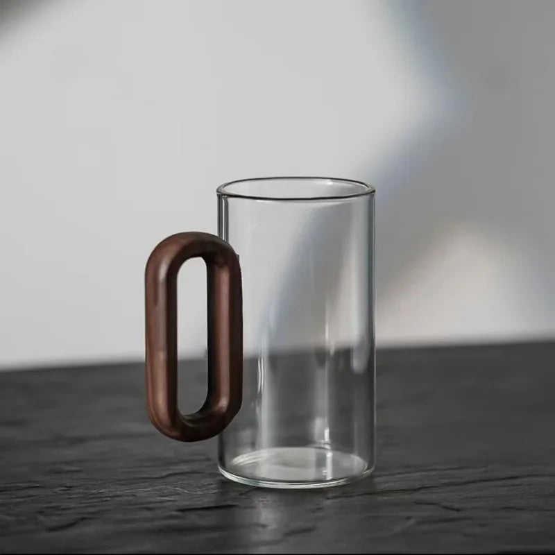 Borosilicate glass with wooden handle