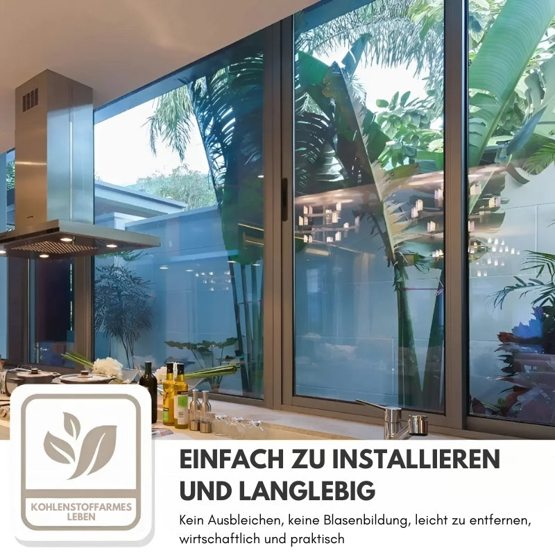 Heat-insulating privacy film for windows