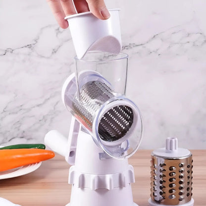 3-in-1 vegetable slicer: Versatile, hand-operated and space-saving