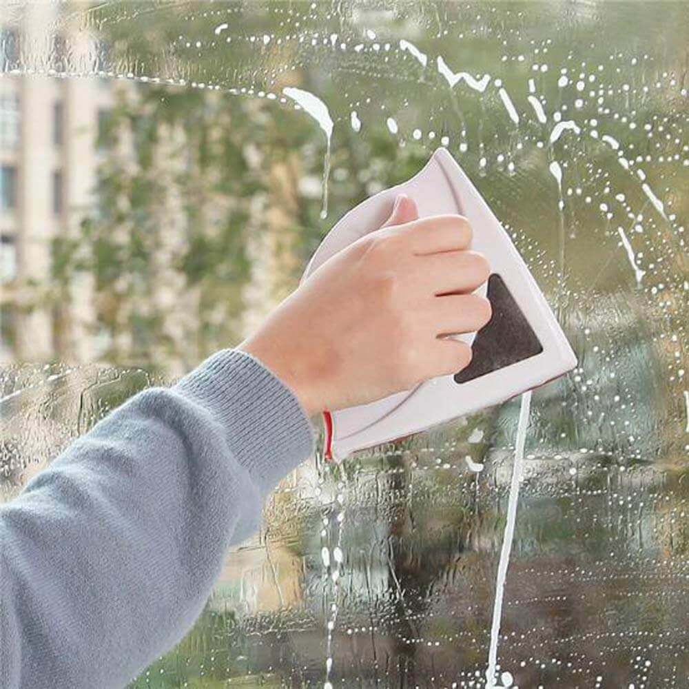 Double-sided magnetic window cleaner