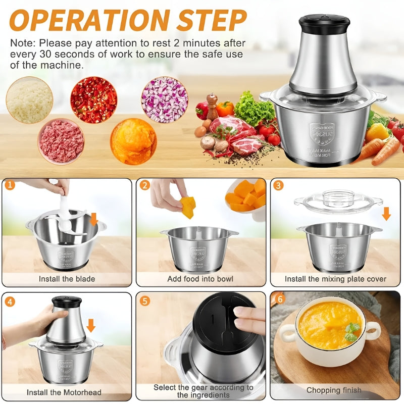 Multi-functional Stainless Steel Food Processor