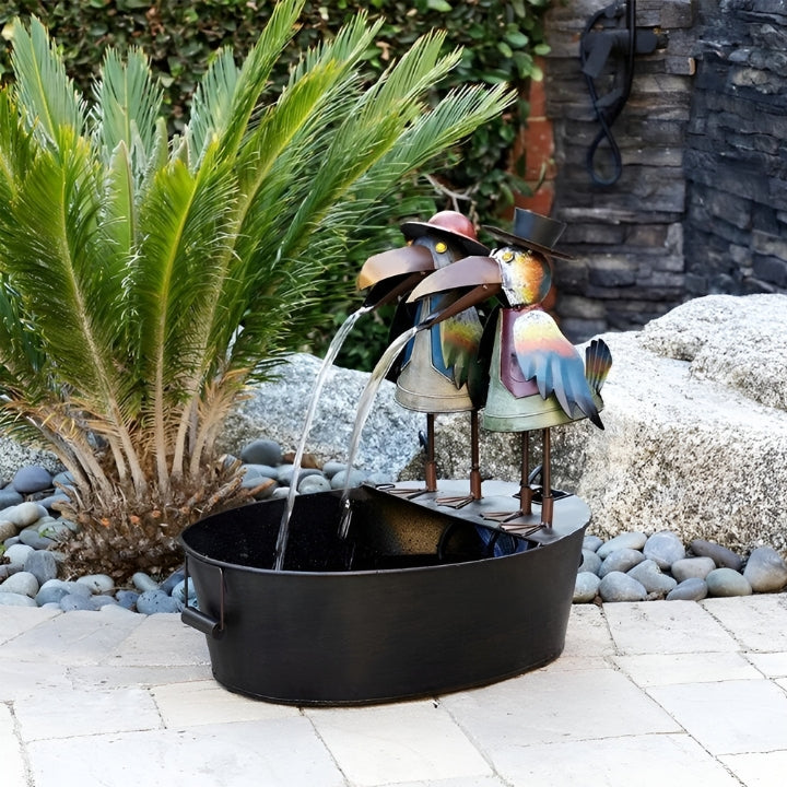 BeakFlow Garden Oasis: Enchanting water features for birds in a serene outdoor space